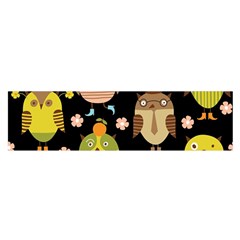 Cute Owls Pattern Satin Scarf (oblong)