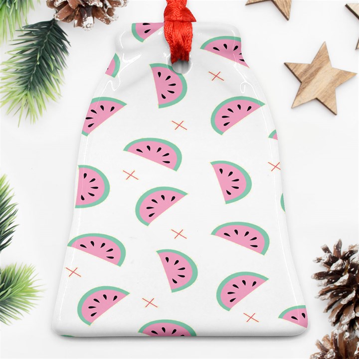 Watermelon Wallpapers  Creative Illustration And Patterns Bell Ornament (Two Sides)