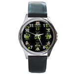 Beetles Insects Bugs Round Metal Watch Front