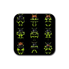 Beetles Insects Bugs Rubber Coaster (square)  by BangZart