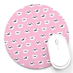 Girly Girlie Punk Skull Round Mousepads by BangZart