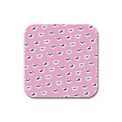 Girly Girlie Punk Skull Rubber Square Coaster (4 Pack)  by BangZart