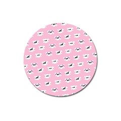 Girly Girlie Punk Skull Magnet 3  (round) by BangZart