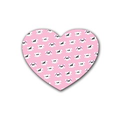 Girly Girlie Punk Skull Rubber Coaster (heart)  by BangZart