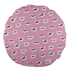 Girly Girlie Punk Skull Large 18  Premium Round Cushions by BangZart