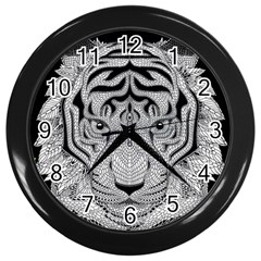 Tiger Head Wall Clocks (black) by BangZart