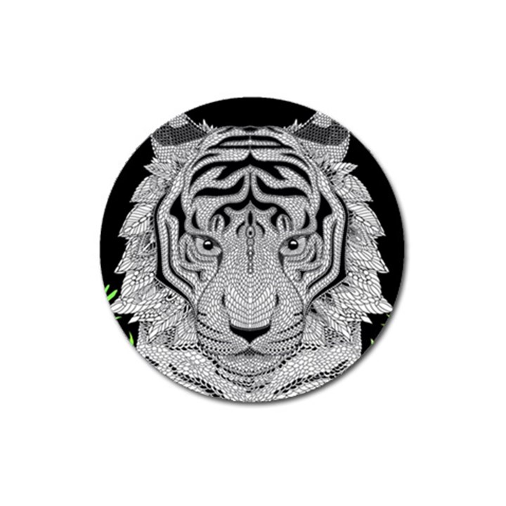 Tiger Head Magnet 3  (Round)