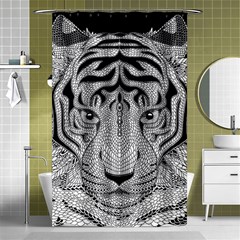 Tiger Head Shower Curtain 48  X 72  (small)  by BangZart