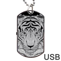 Tiger Head Dog Tag Usb Flash (two Sides) by BangZart