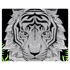 Tiger Head Double Sided Flano Blanket (medium)  by BangZart