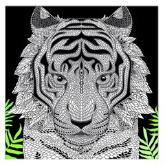 Tiger Head Large Satin Scarf (square) by BangZart