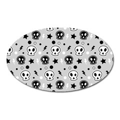 Skull Pattern Oval Magnet by BangZart