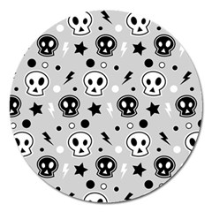 Skull Pattern Magnet 5  (round) by BangZart