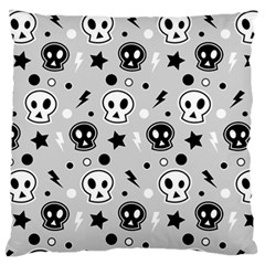 Skull Pattern Large Flano Cushion Case (one Side)