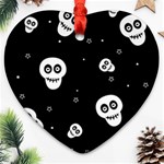 Skull Pattern Heart Ornament (Two Sides) Front