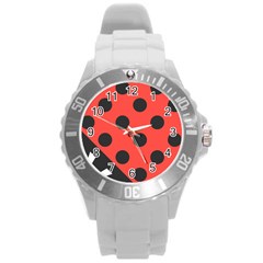 Abstract Bug Cubism Flat Insect Round Plastic Sport Watch (l) by BangZart