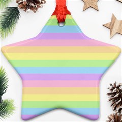 Cute Pastel Rainbow Stripes Ornament (star)