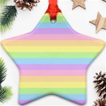 Cute Pastel Rainbow Stripes Ornament (Star) Front