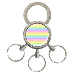 Cute Pastel Rainbow Stripes 3-ring Key Chains