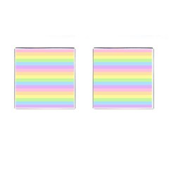 Cute Pastel Rainbow Stripes Cufflinks (square) by BangZart