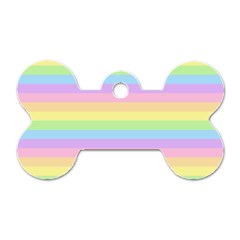 Cute Pastel Rainbow Stripes Dog Tag Bone (one Side) by BangZart