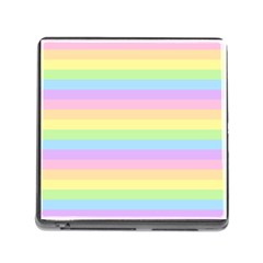 Cute Pastel Rainbow Stripes Memory Card Reader (square) by BangZart