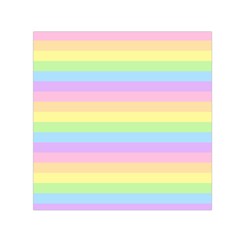 Cute Pastel Rainbow Stripes Small Satin Scarf (square) by BangZart