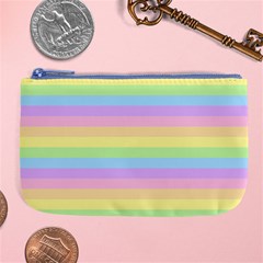 Cute Pastel Rainbow Stripes Large Coin Purse