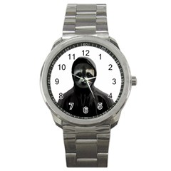 Gangsta Raccoon  Sport Metal Watch by Valentinaart