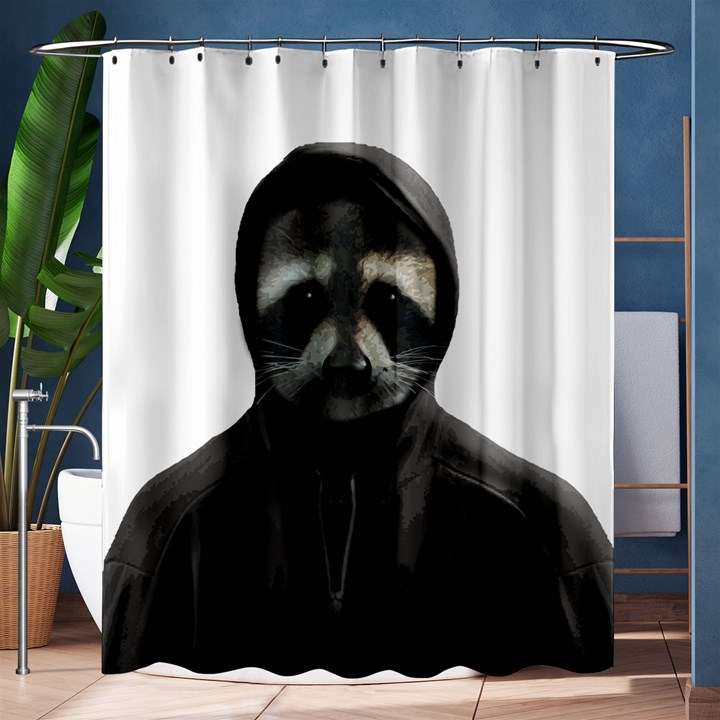 Gangsta raccoon  Shower Curtain 60  x 72  (Medium) 