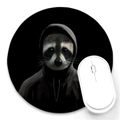 Gangsta Raccoon  Round Mousepads by Valentinaart