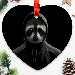 Gangsta Raccoon  Ornament (heart) by Valentinaart