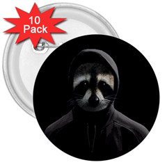 Gangsta Raccoon  3  Buttons (10 Pack)  by Valentinaart