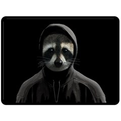 Gangsta Raccoon  Fleece Blanket (large)  by Valentinaart