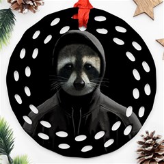 Gangsta Raccoon  Ornament (round Filigree) by Valentinaart