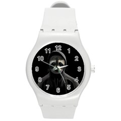 Gangsta Raccoon  Round Plastic Sport Watch (m) by Valentinaart