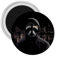 Gangsta Raccoon  3  Magnets by Valentinaart