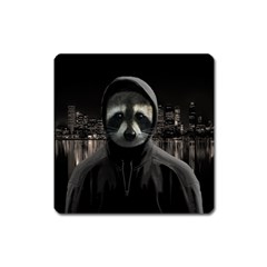 Gangsta Raccoon  Square Magnet by Valentinaart