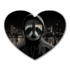 Gangsta Raccoon  Heart Mousepads by Valentinaart