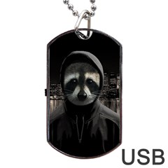 Gangsta Raccoon  Dog Tag Usb Flash (two Sides) by Valentinaart