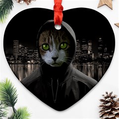 Gangsta cat Ornament (Heart)