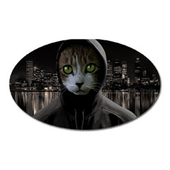 Gangsta cat Oval Magnet