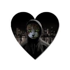 Gangsta cat Heart Magnet