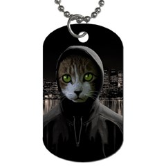 Gangsta Cat Dog Tag (one Side) by Valentinaart