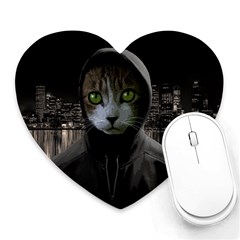 Gangsta Cat Heart Mousepads by Valentinaart