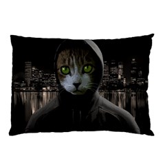 Gangsta Cat Pillow Case by Valentinaart