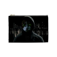 Gangsta Cat Cosmetic Bag (medium)  by Valentinaart