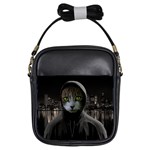 Gangsta cat Girls Sling Bags Front