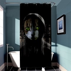 Gangsta Cat Shower Curtain 36  X 72  (stall)  by Valentinaart