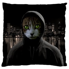 Gangsta cat Large Cushion Case (Two Sides)